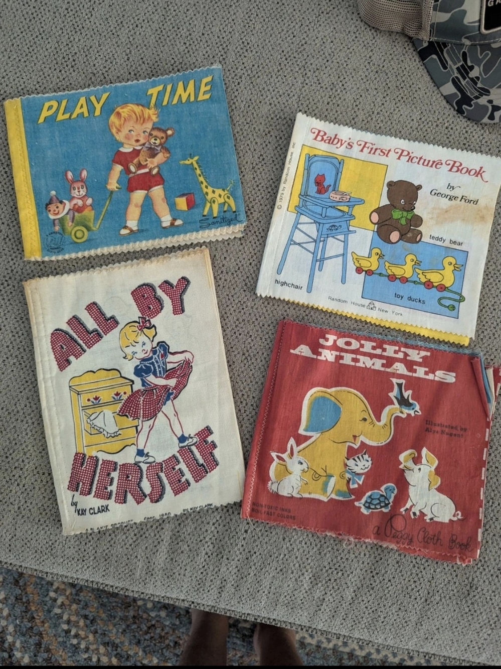 Classic Cloth Baby Books Set - Red, Blue, White, Cream